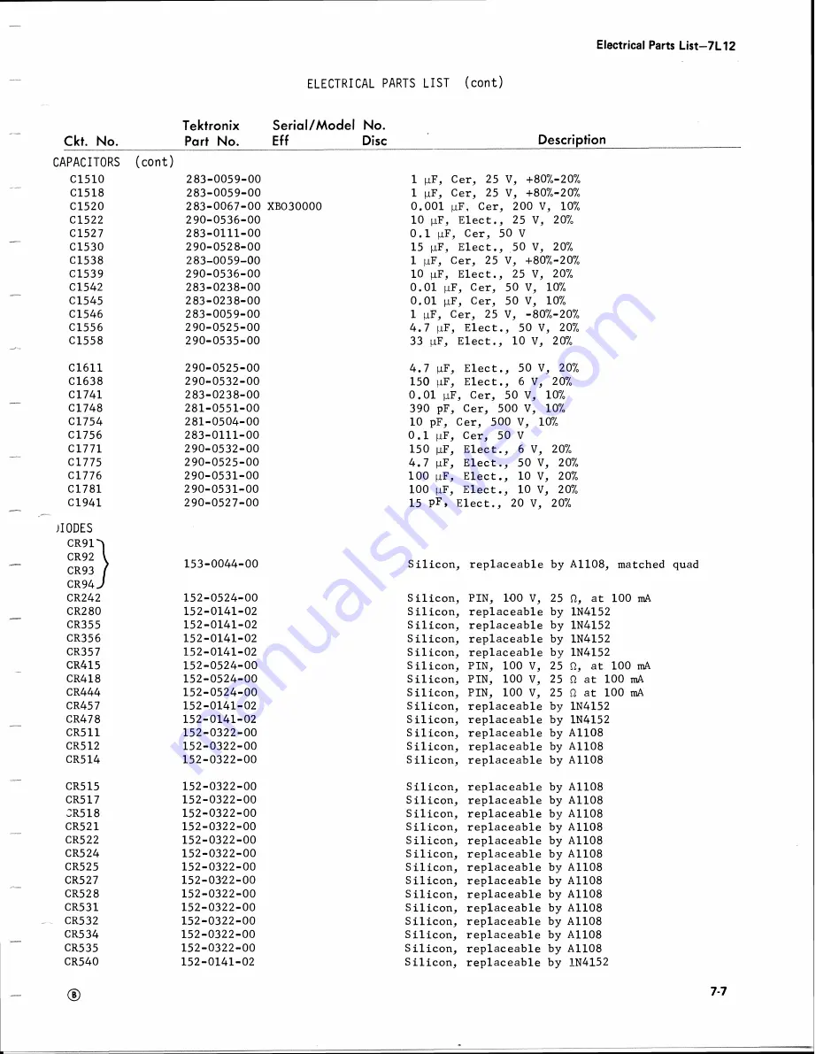 Tektronix 7L12 Скачать руководство пользователя страница 88