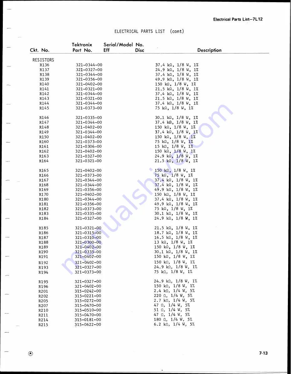 Tektronix 7L12 Скачать руководство пользователя страница 94