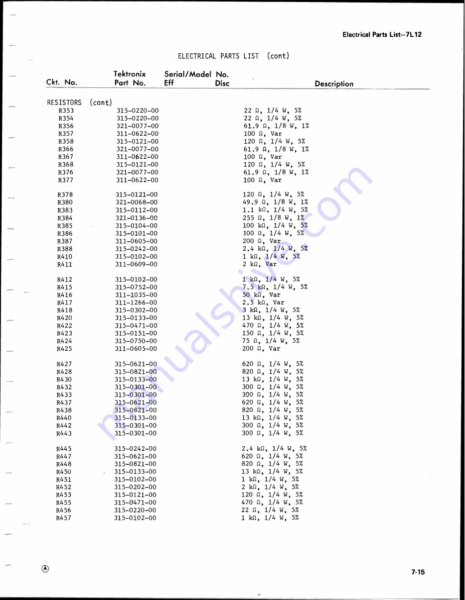 Tektronix 7L12 Скачать руководство пользователя страница 96