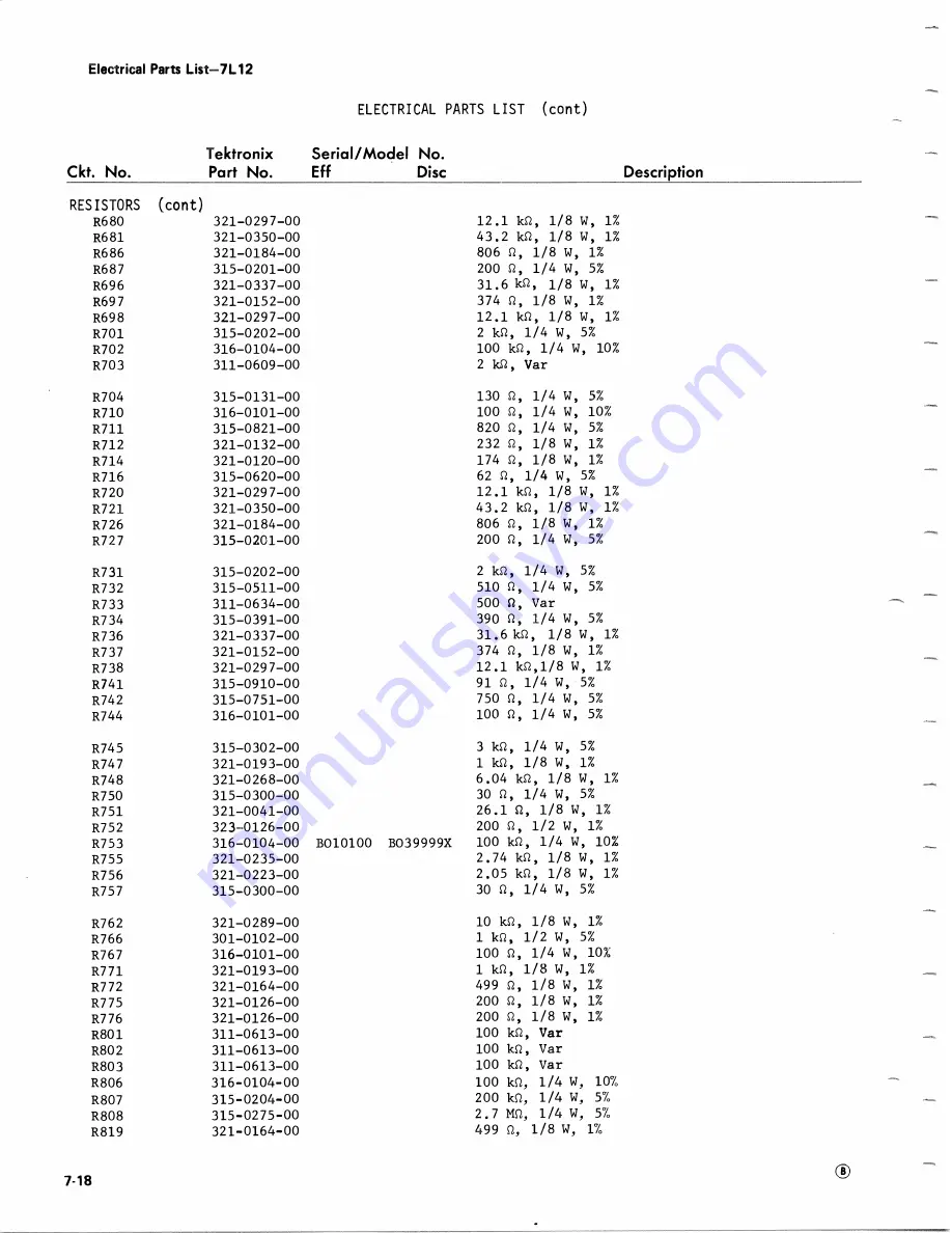 Tektronix 7L12 Скачать руководство пользователя страница 99