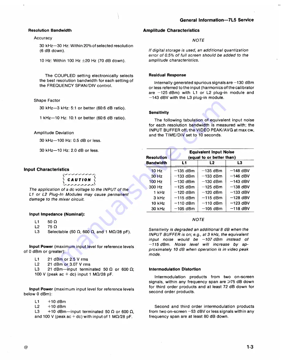 Tektronix 7L5 Instruction Manual Download Page 7