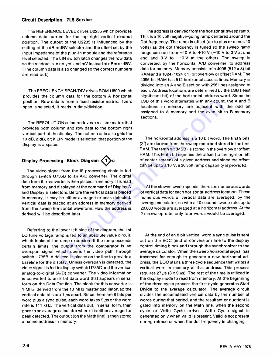 Tektronix 7L5 Instruction Manual Download Page 16