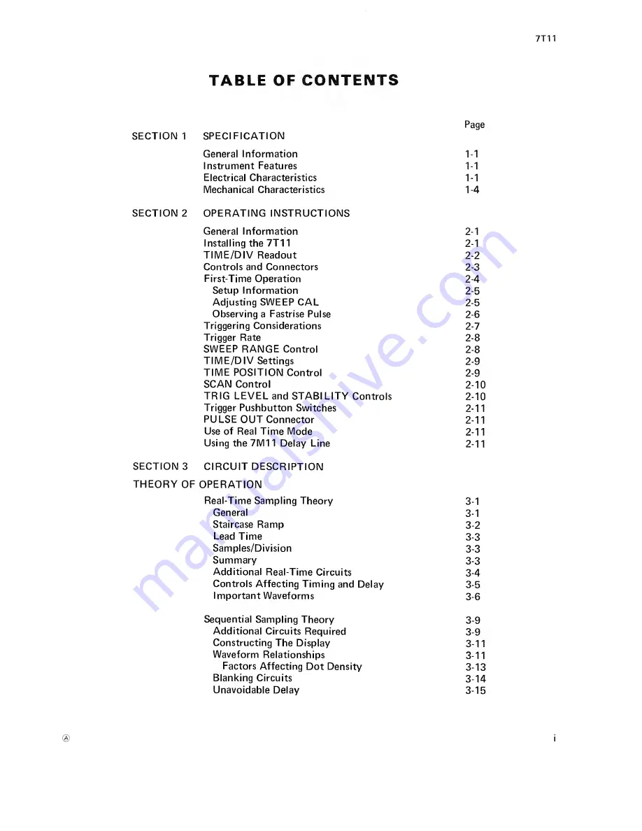 Tektronix 7T11 Скачать руководство пользователя страница 3