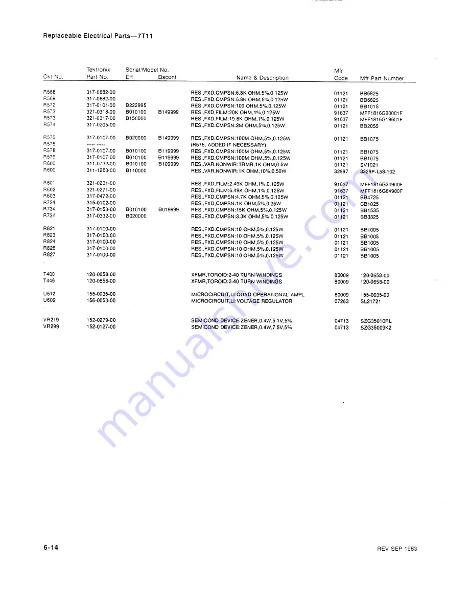 Tektronix 7T11 Instruction Manual Download Page 126