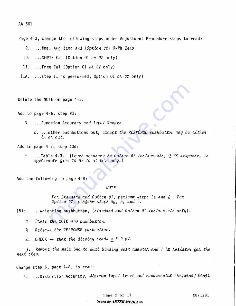 Tektronix AA 501 Скачать руководство пользователя страница 155