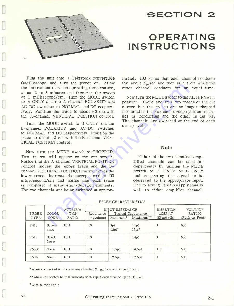 Tektronix CA PLUG-IN Instruction Manual Download Page 7