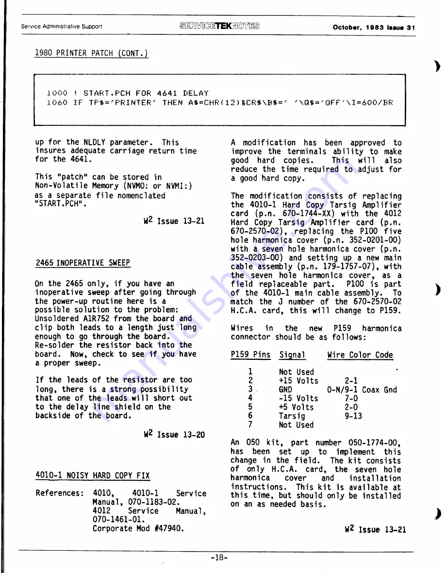 Tektronix DAS9100 Service Notes Download Page 21