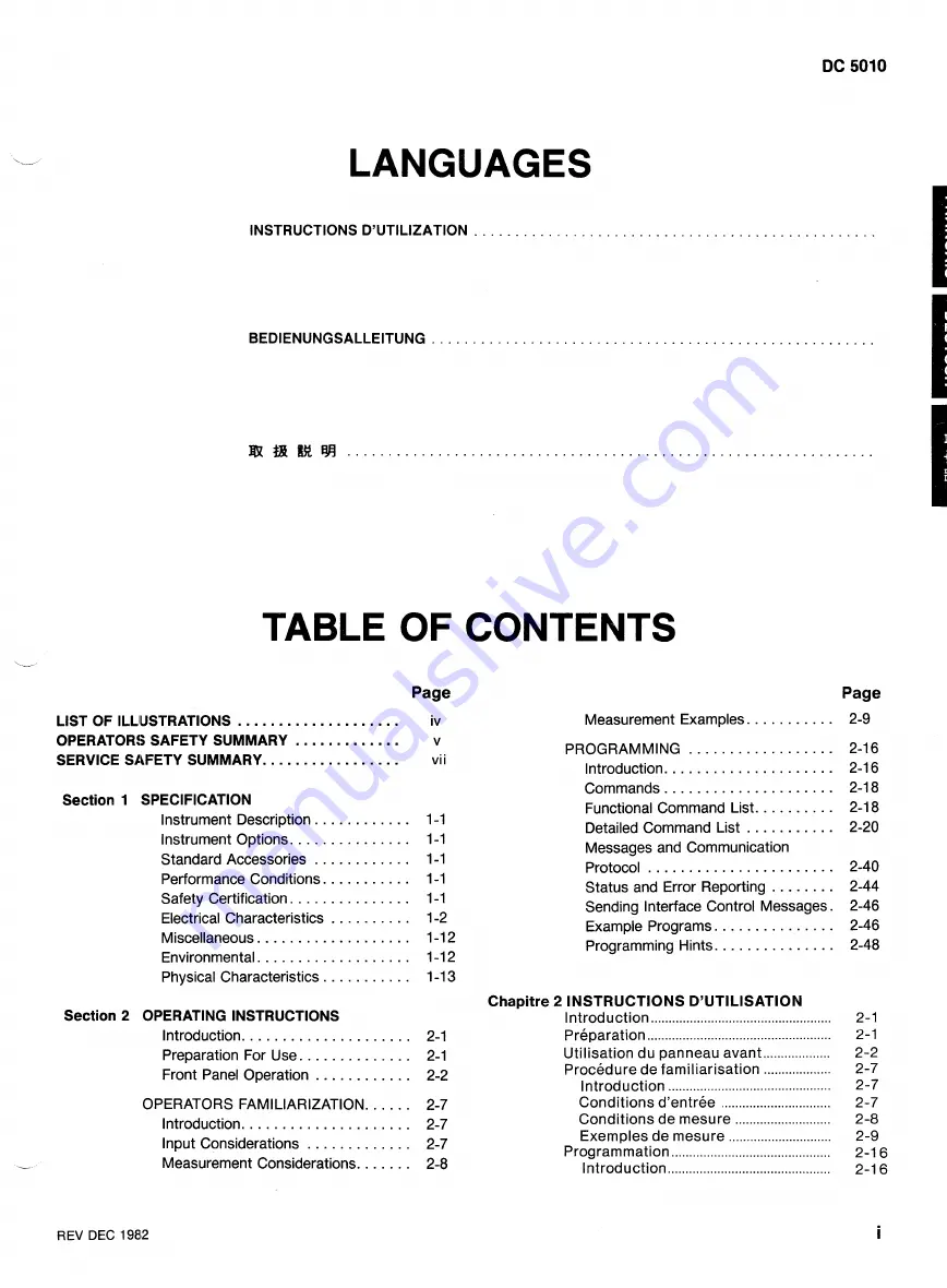 Tektronix DC5010 Скачать руководство пользователя страница 3