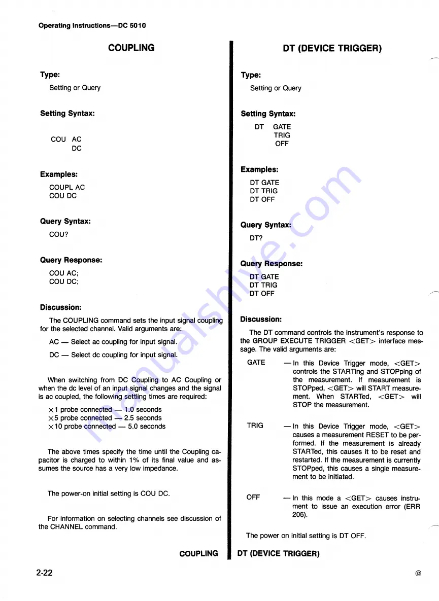 Tektronix DC5010 Instruction Manual Download Page 52