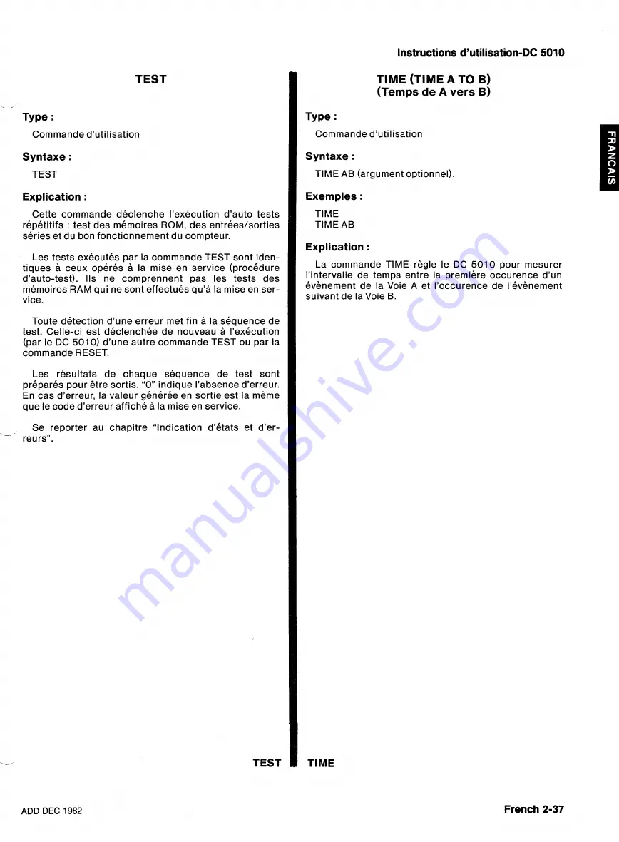 Tektronix DC5010 Instruction Manual Download Page 119