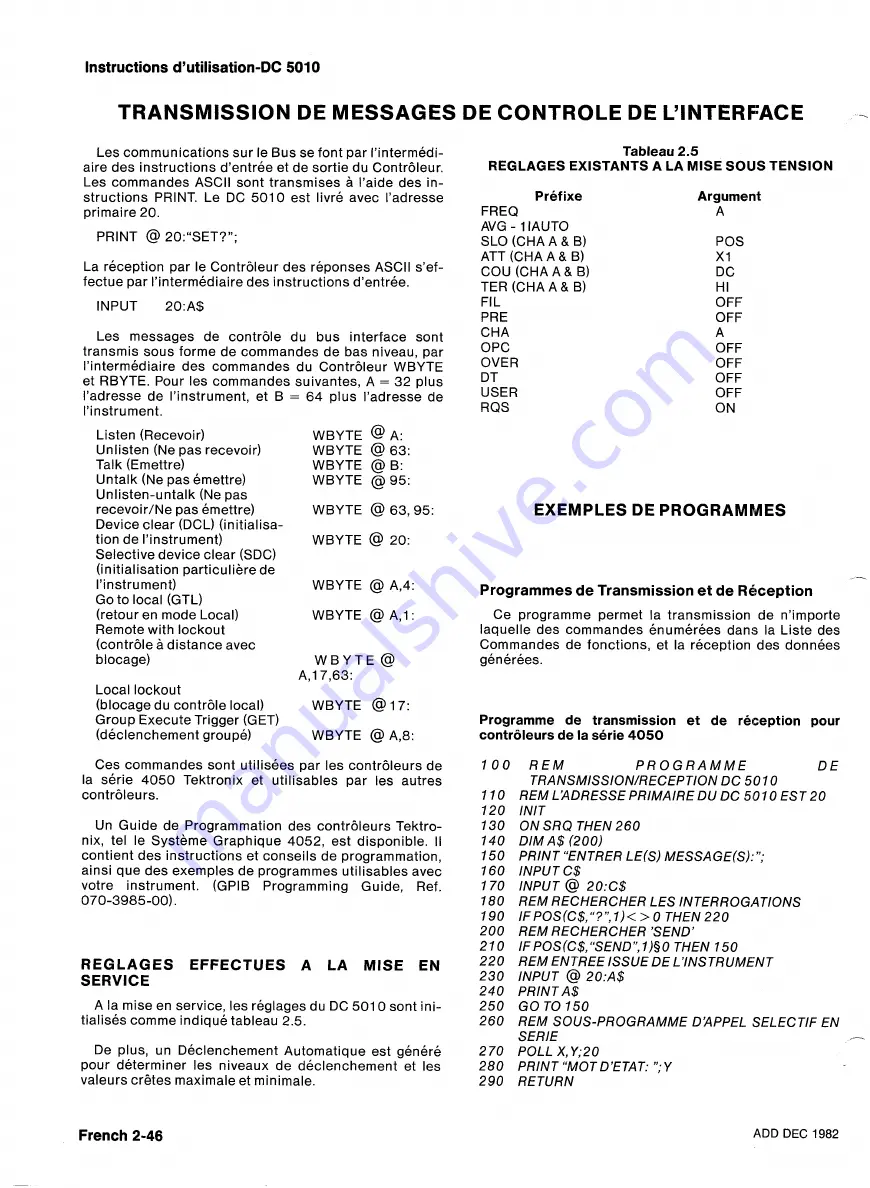 Tektronix DC5010 Instruction Manual Download Page 128