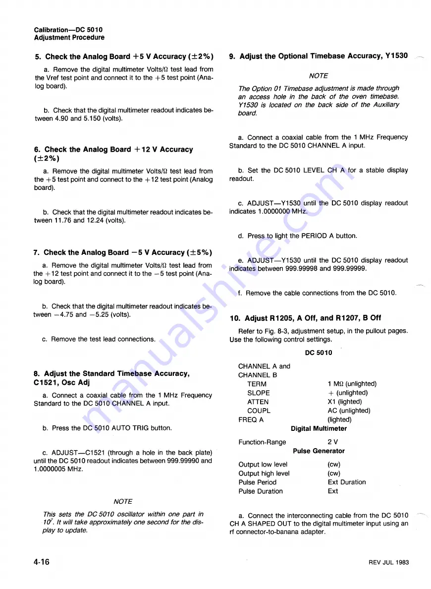 Tektronix DC5010 Instruction Manual Download Page 270