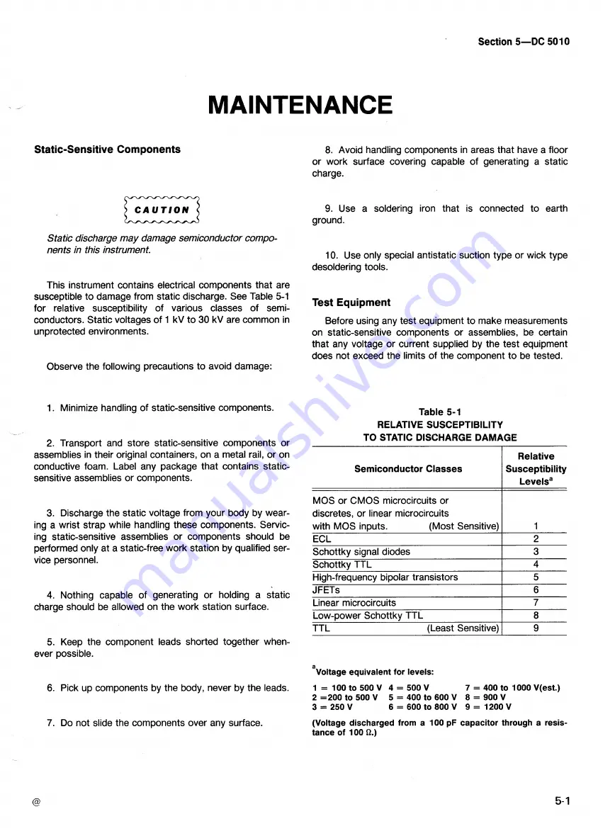 Tektronix DC5010 Instruction Manual Download Page 275