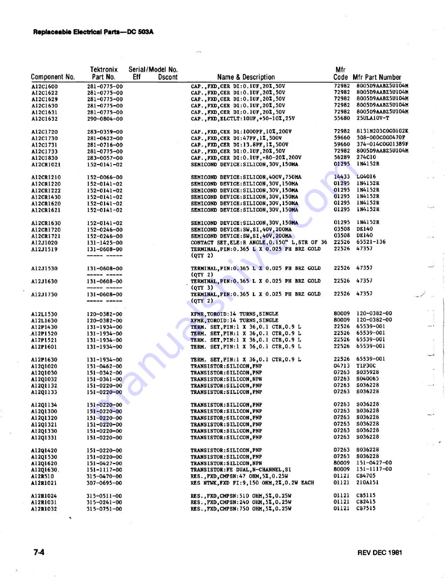 Tektronix DC503a Скачать руководство пользователя страница 113