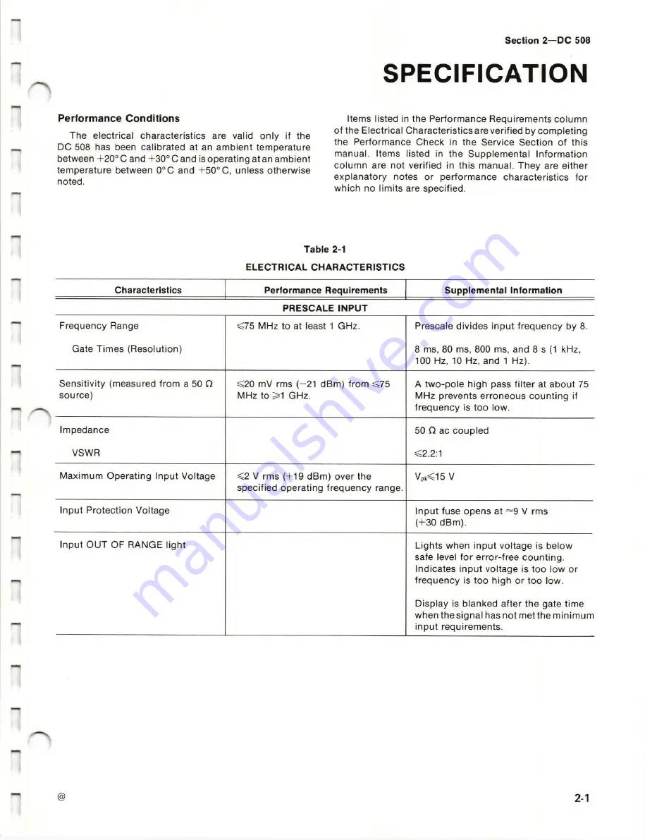 Tektronix DC508 Instruction Manual Download Page 12