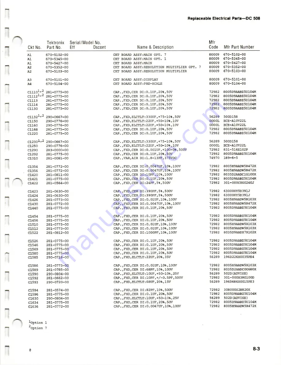 Tektronix DC508 Instruction Manual Download Page 37