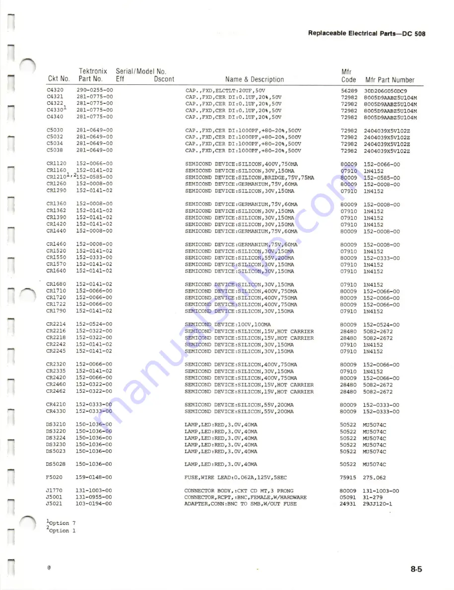 Tektronix DC508 Instruction Manual Download Page 39