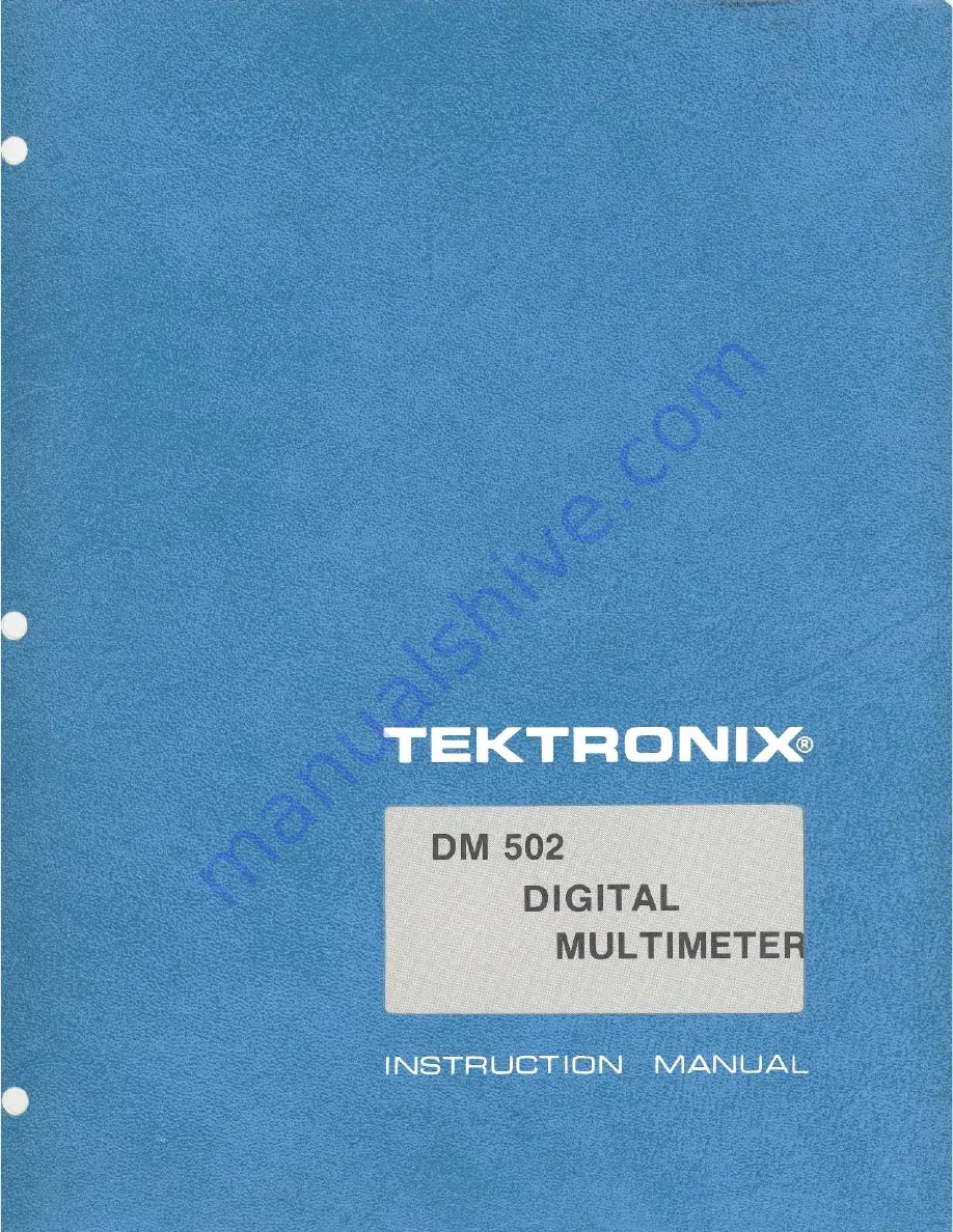 Tektronix DM 502 Instruction Manual Download Page 1