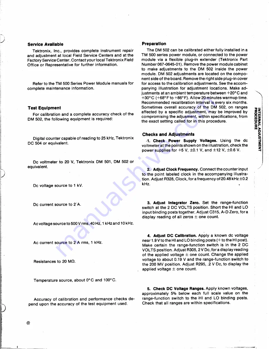 Tektronix DM 502 Instruction Manual Download Page 27