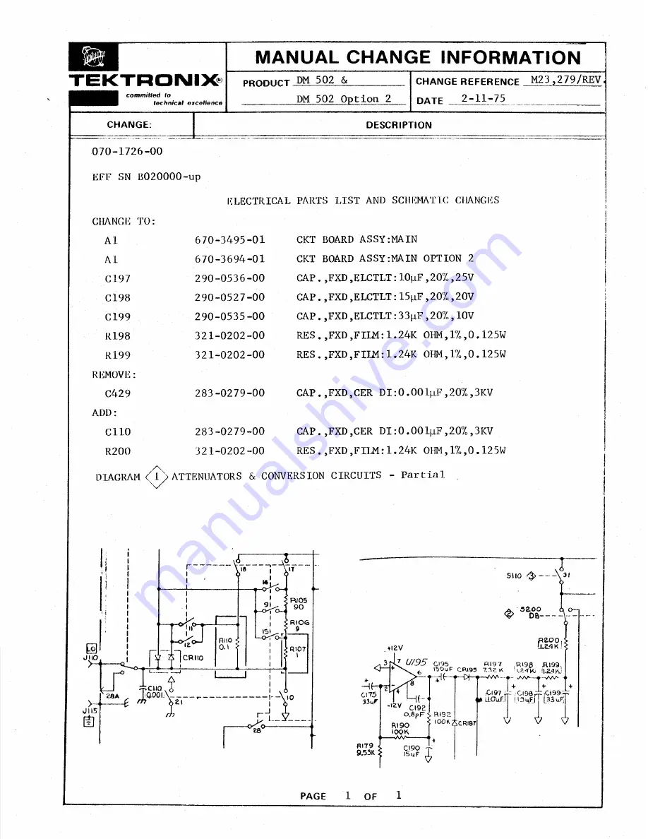 Tektronix DM 502 Скачать руководство пользователя страница 54