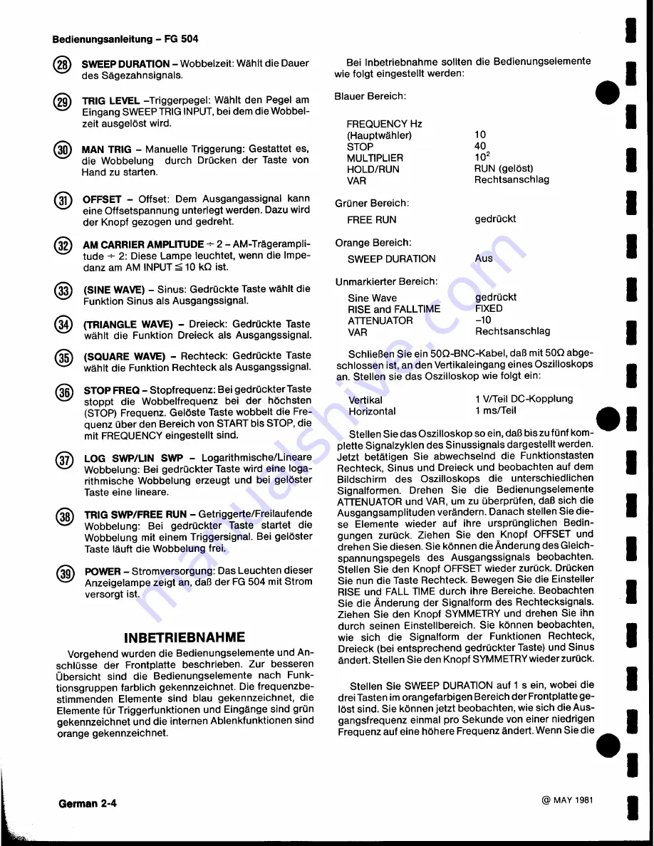 Tektronix FG 504 Instruction Manual Download Page 54