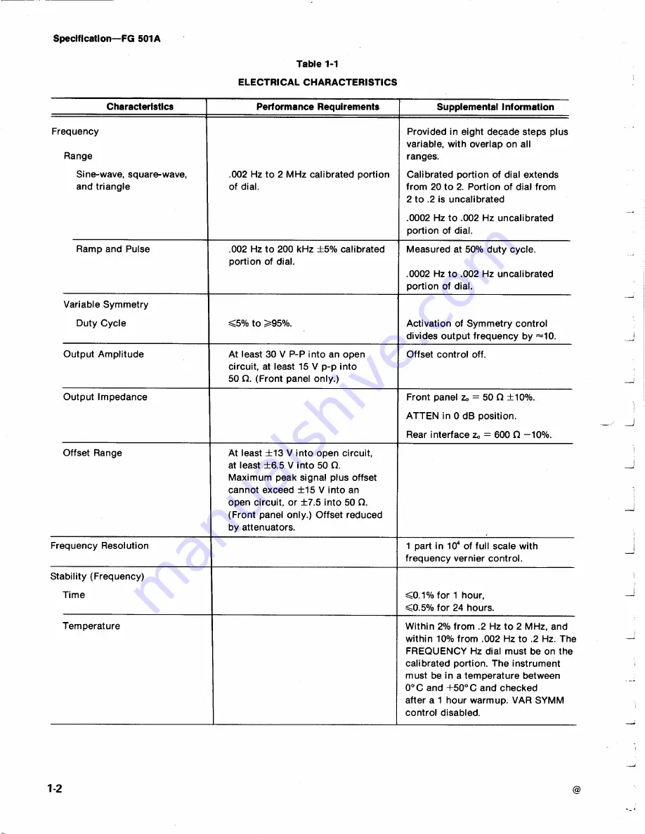 Tektronix FG501A Скачать руководство пользователя страница 13