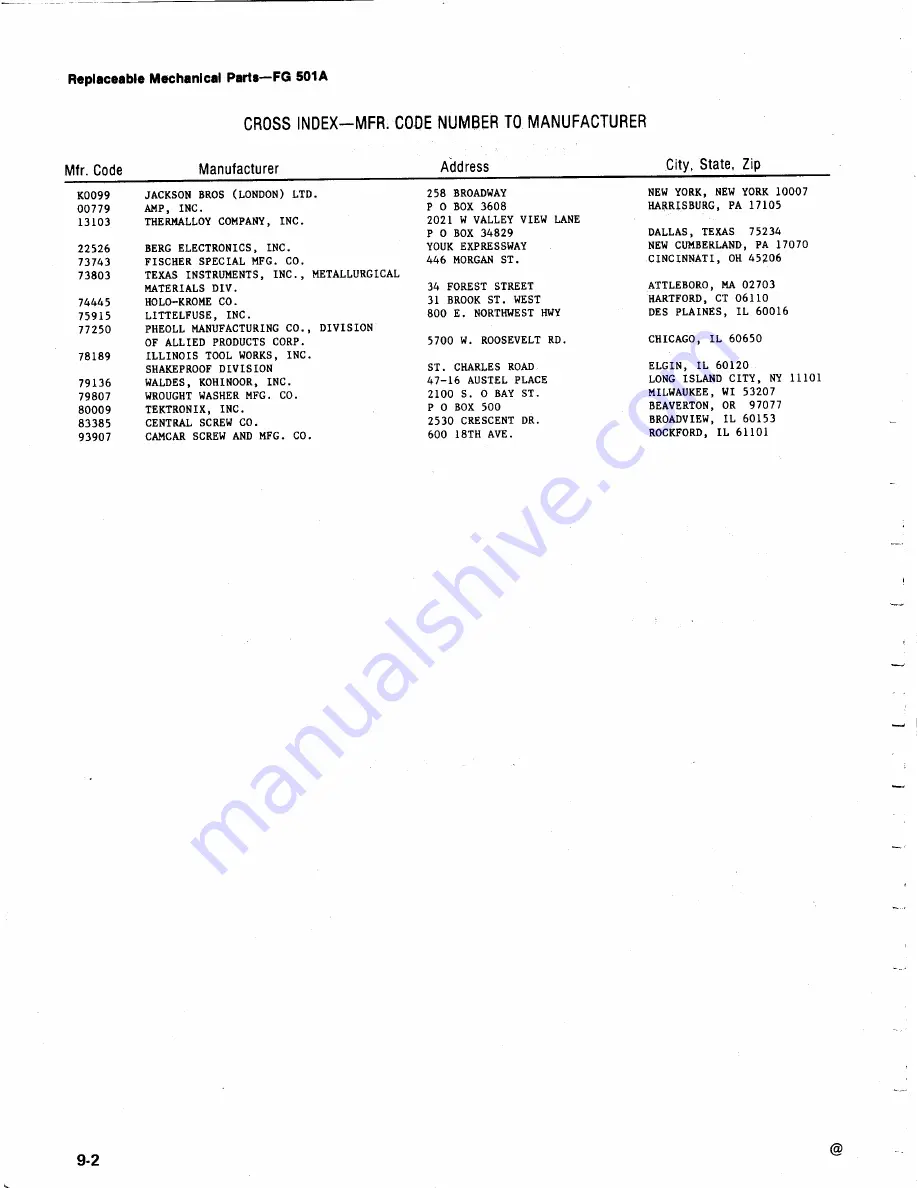 Tektronix FG501A Скачать руководство пользователя страница 118