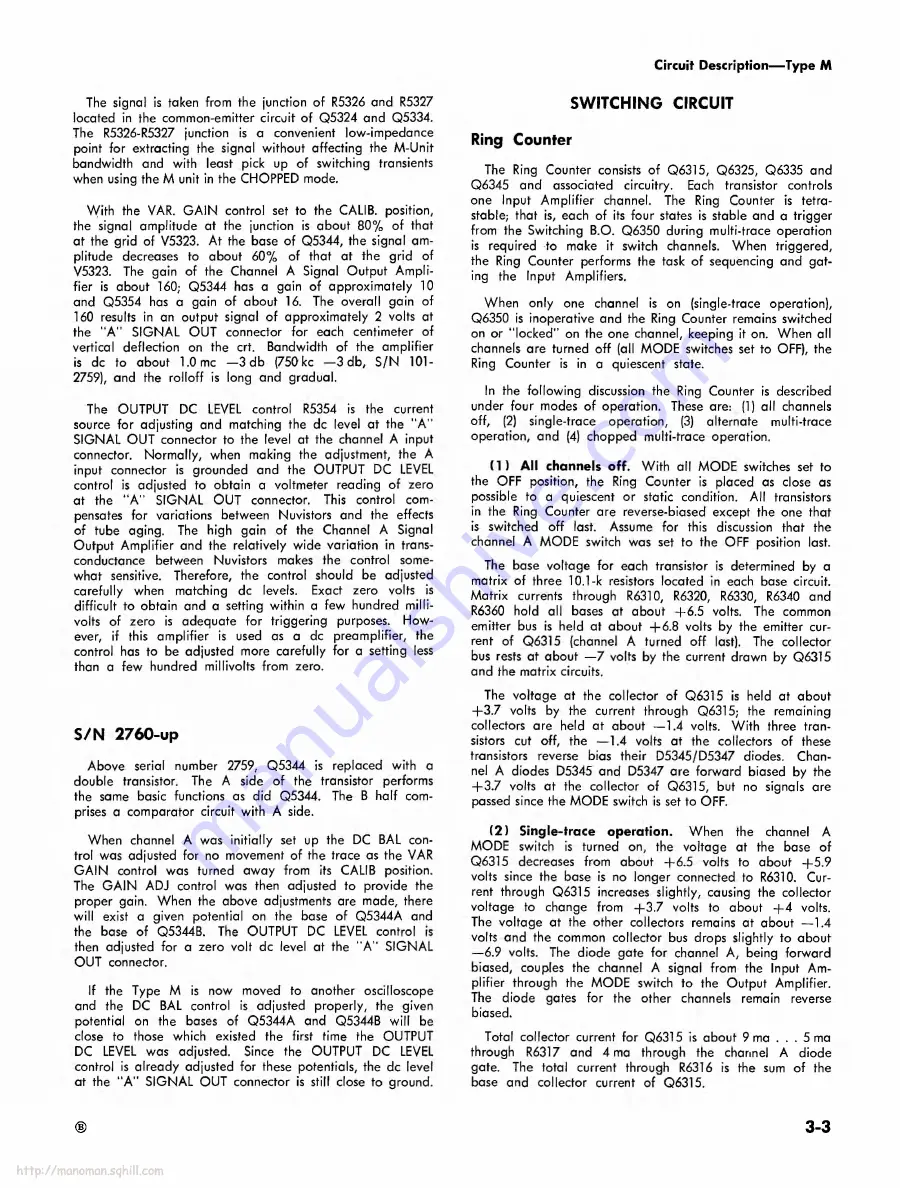 Tektronix M 531 Instruction Manual Download Page 17