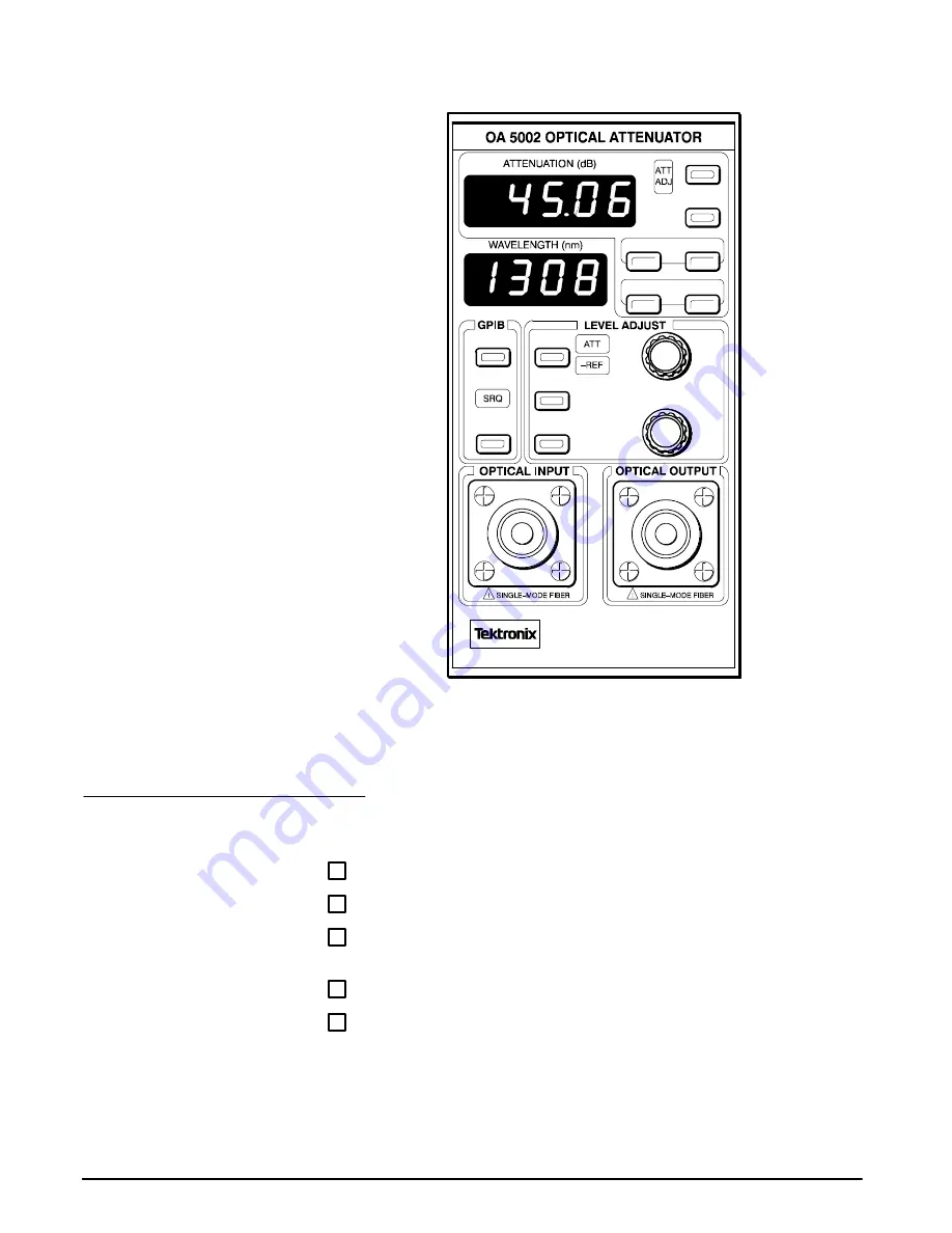 Tektronix OA 5000 Series Скачать руководство пользователя страница 25