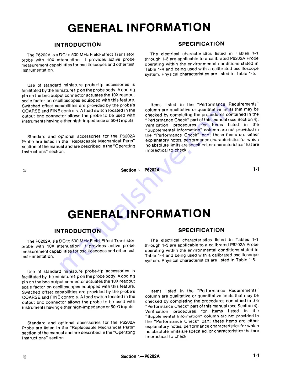 Tektronix P6202A Instruction Manual Download Page 15