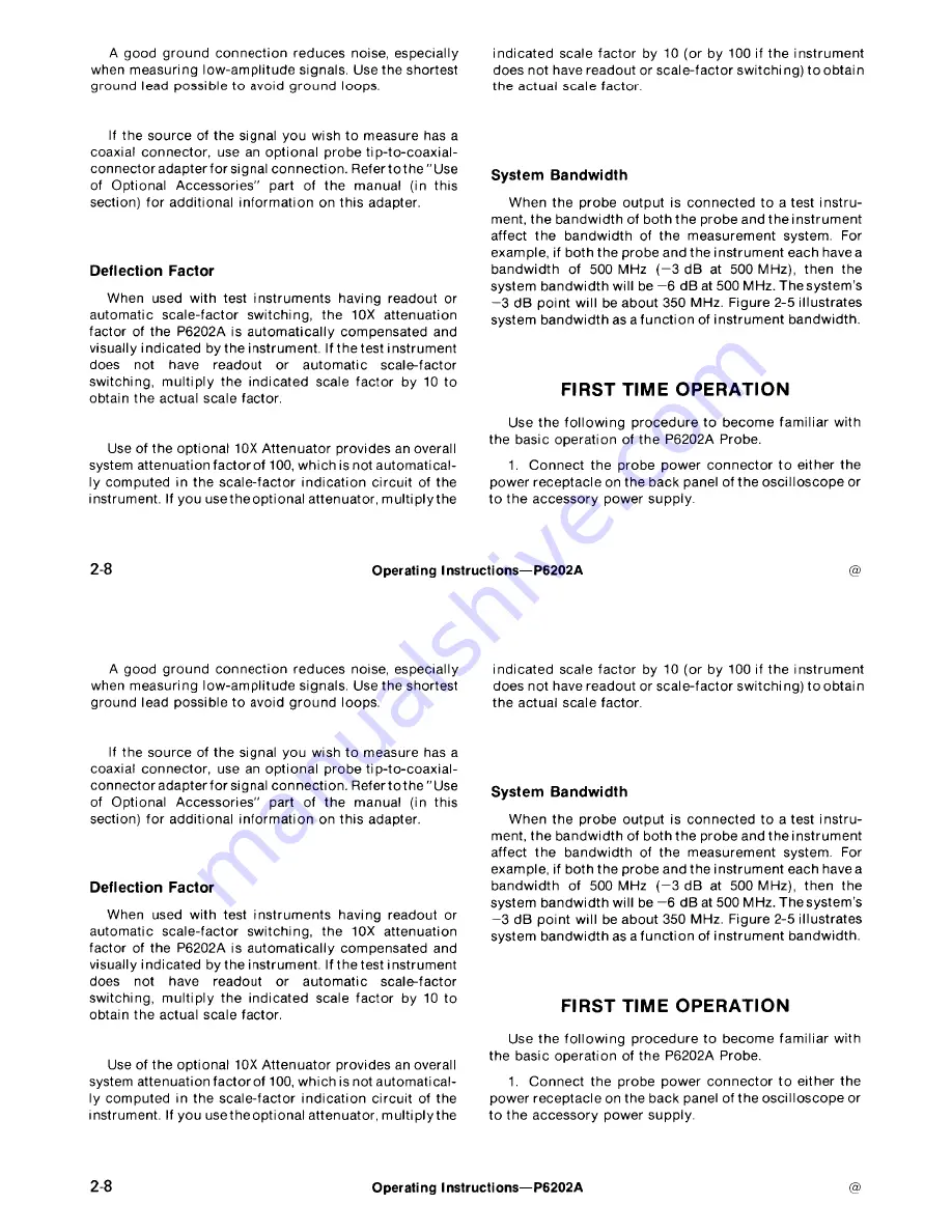 Tektronix P6202A Instruction Manual Download Page 30