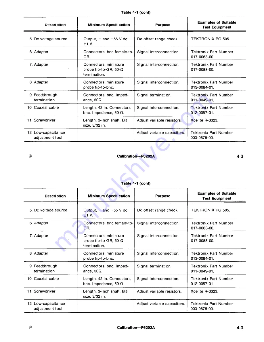 Tektronix P6202A Instruction Manual Download Page 45