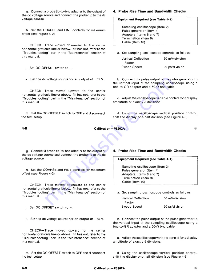 Tektronix P6202A Instruction Manual Download Page 50