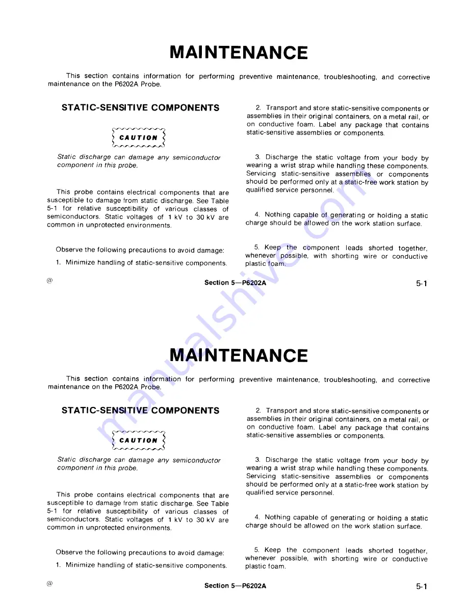 Tektronix P6202A Instruction Manual Download Page 59