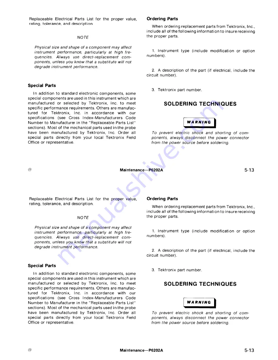 Tektronix P6202A Instruction Manual Download Page 71