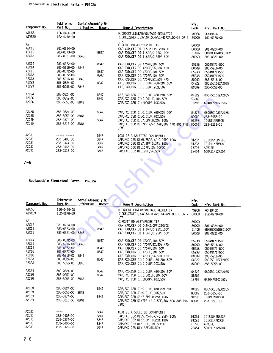 Tektronix P6202A Скачать руководство пользователя страница 88