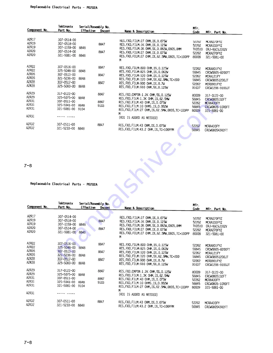 Tektronix P6202A Instruction Manual Download Page 90