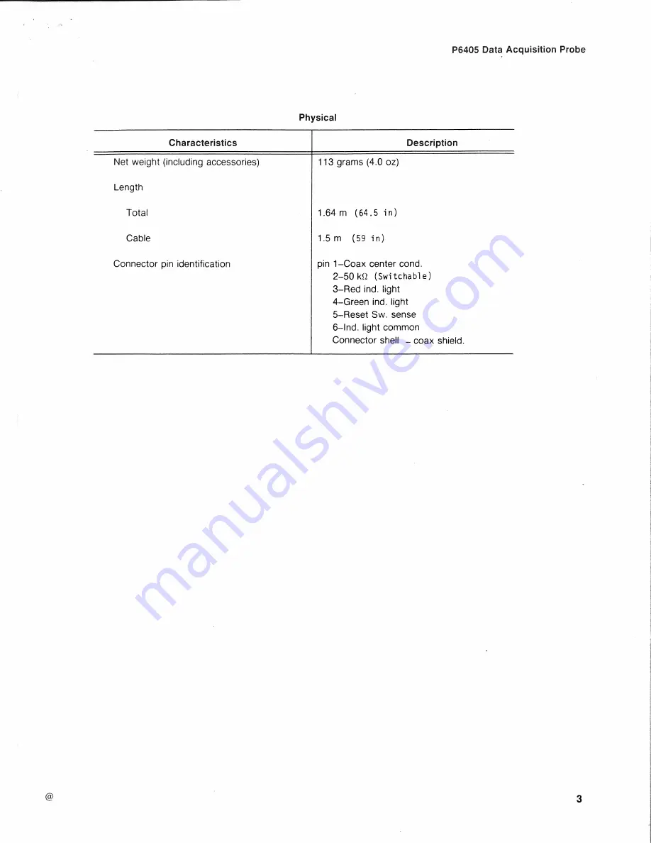 Tektronix P6405 Instructions Manual Download Page 3