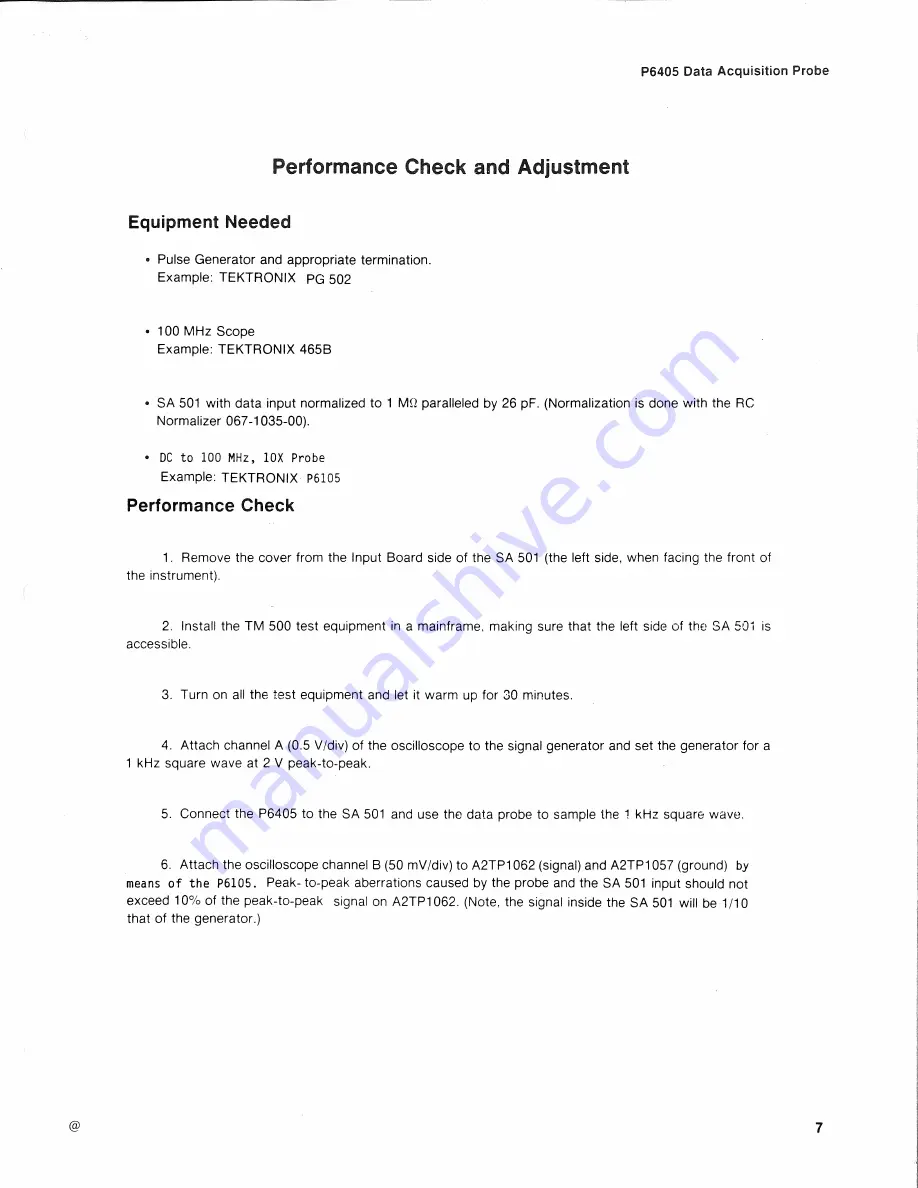 Tektronix P6405 Instructions Manual Download Page 7