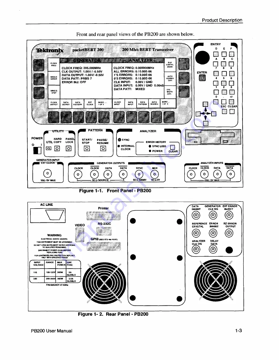 Tektronix packetBERT 200 Скачать руководство пользователя страница 19