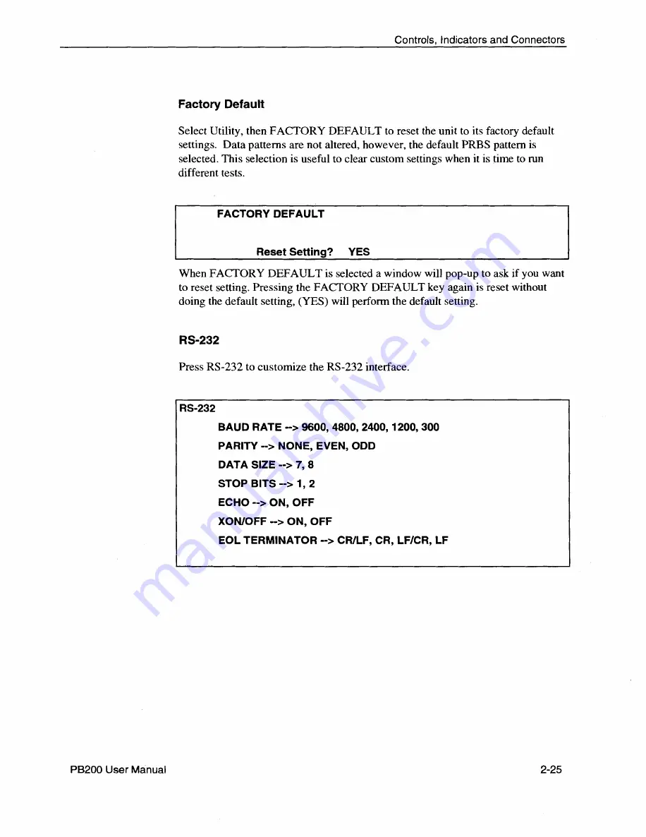 Tektronix packetBERT 200 Скачать руководство пользователя страница 62