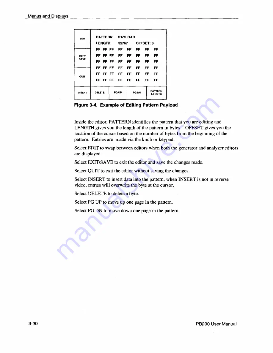 Tektronix packetBERT 200 User Manual Download Page 102