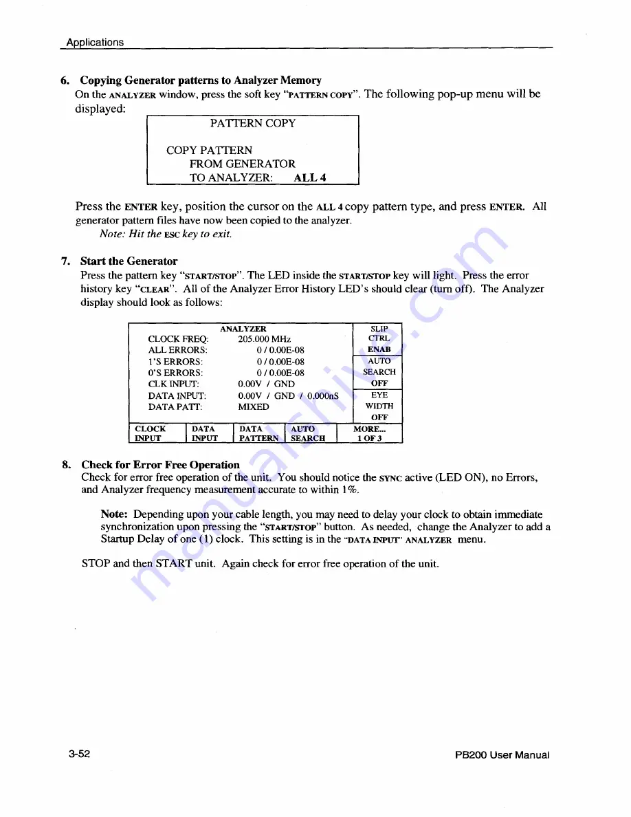 Tektronix packetBERT 200 User Manual Download Page 124