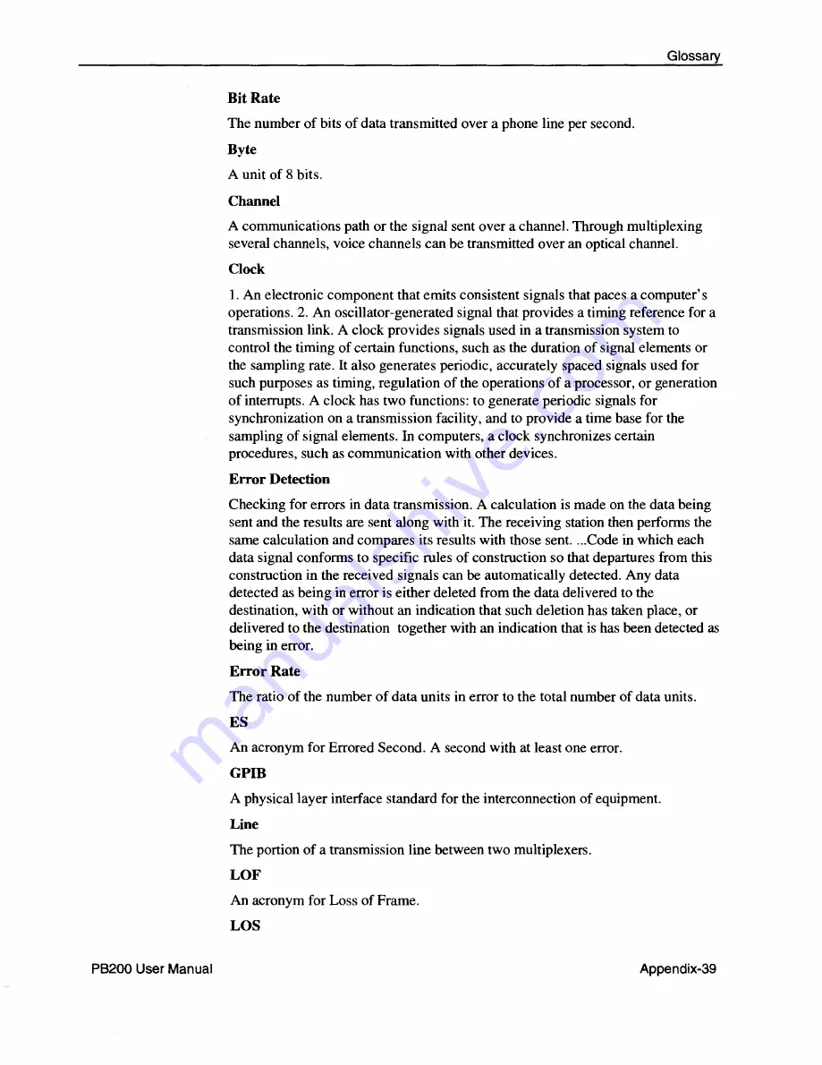 Tektronix packetBERT 200 User Manual Download Page 166