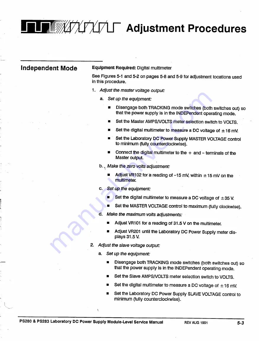 Tektronix PS280 Скачать руководство пользователя страница 36