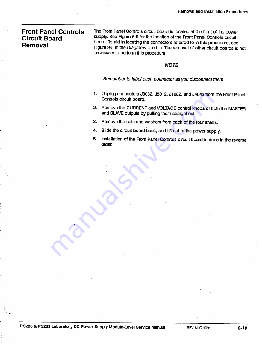 Tektronix PS280 Service & Reference Manual Download Page 61