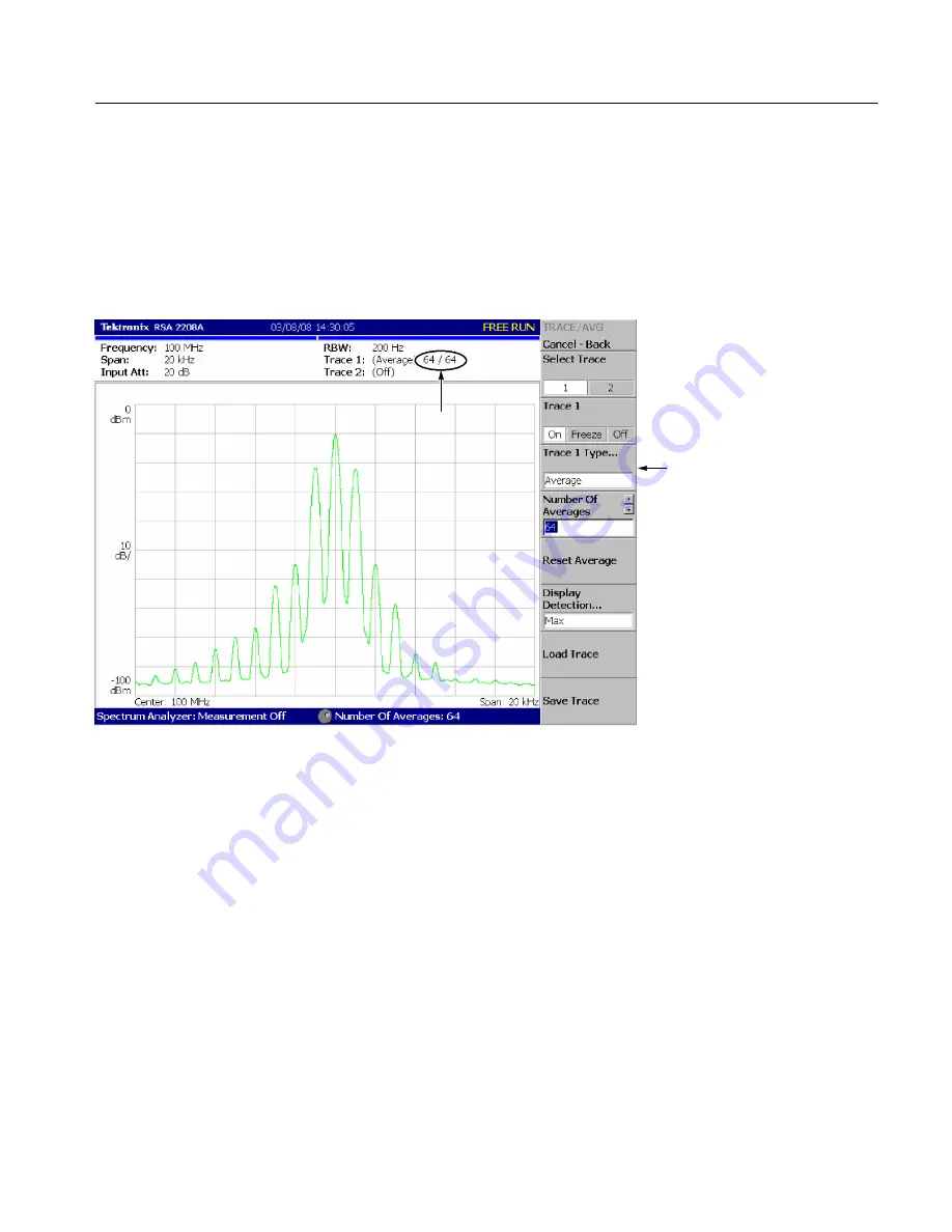 Tektronix RSA2200A Скачать руководство пользователя страница 101