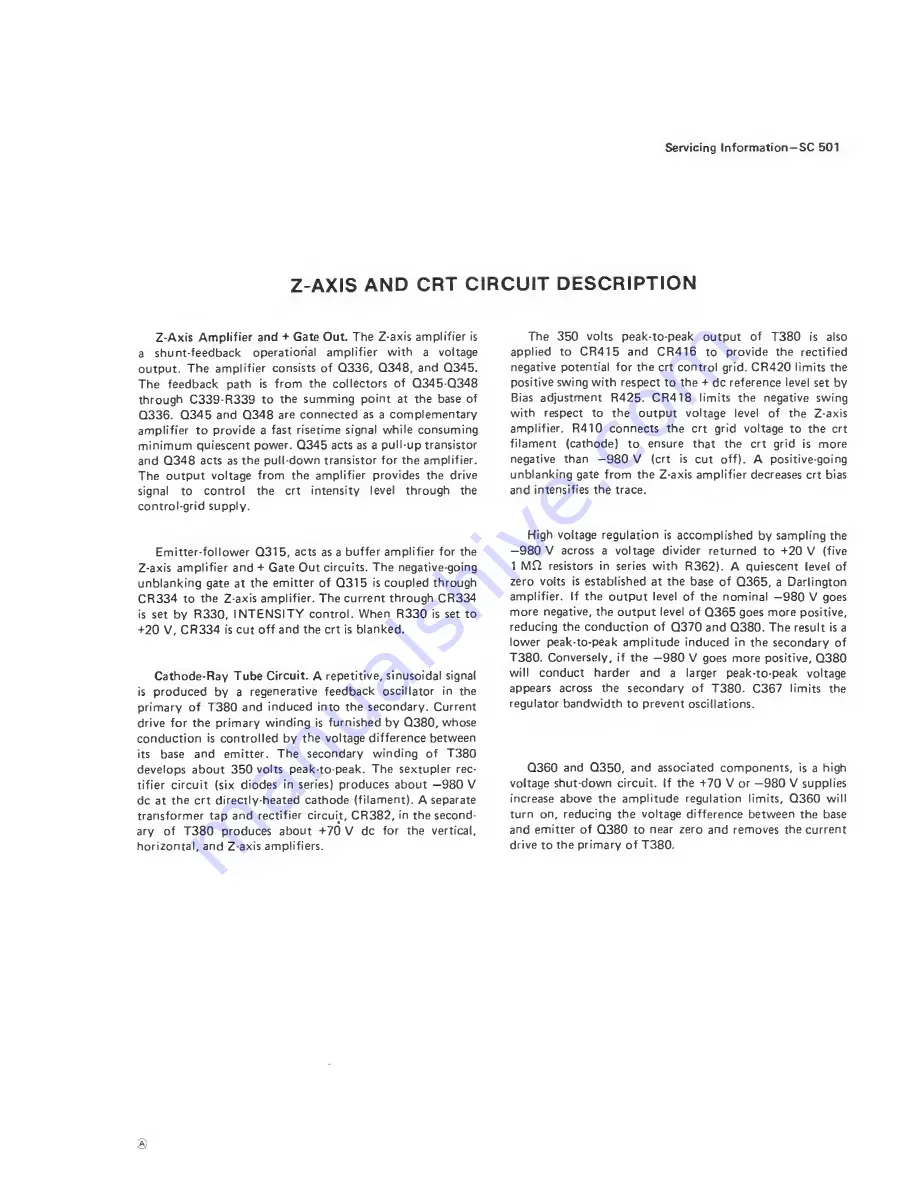 Tektronix SC 501 Instruction Manual Download Page 40