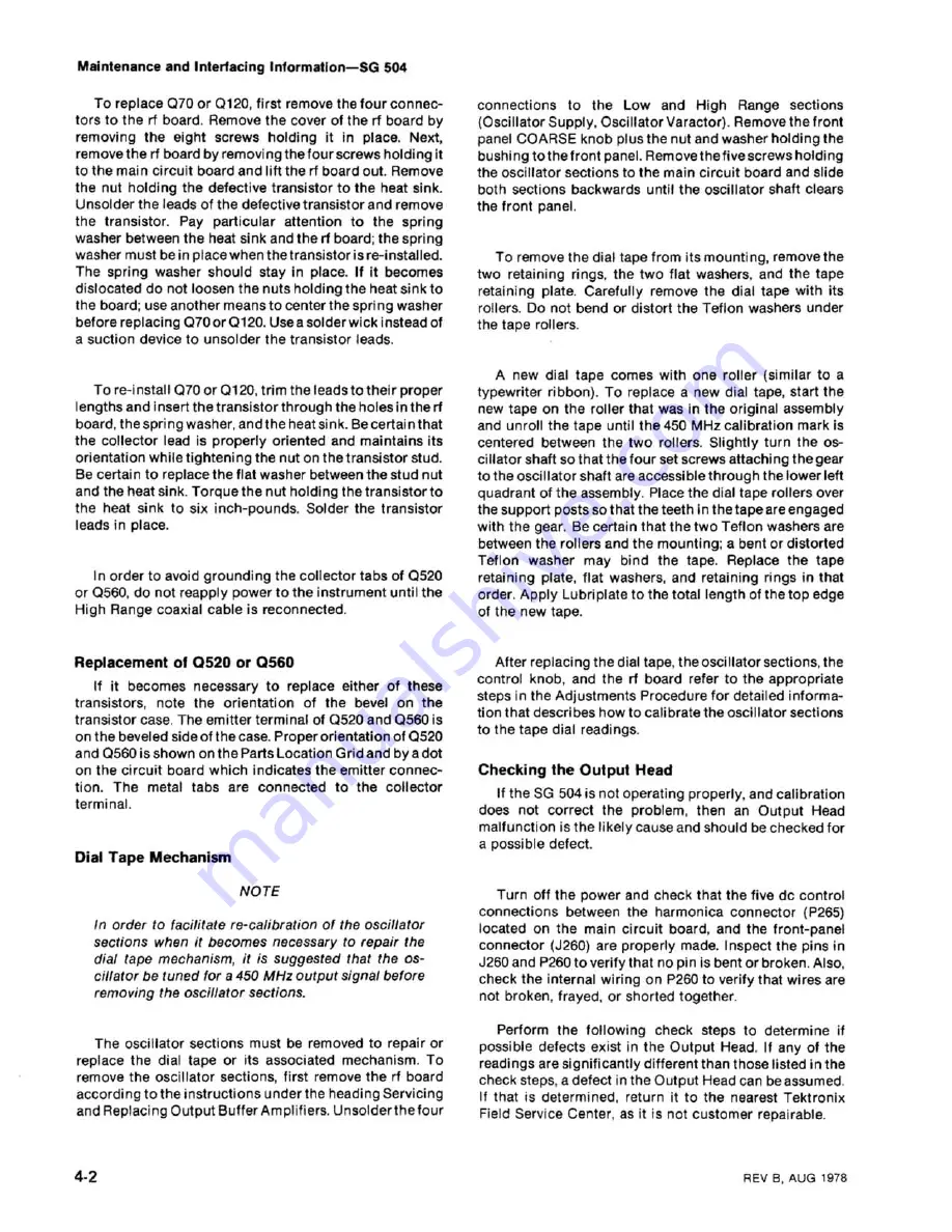 Tektronix SG 504 Instruction Manual Download Page 39