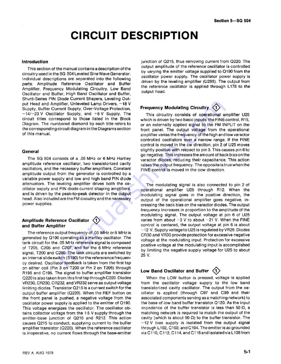 Tektronix SG 504 Instruction Manual Download Page 43